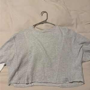 aerie Light Gray cropped tee